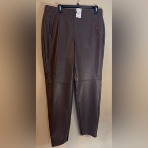 Cato J/M Sportswear faux leather slim leg pants.